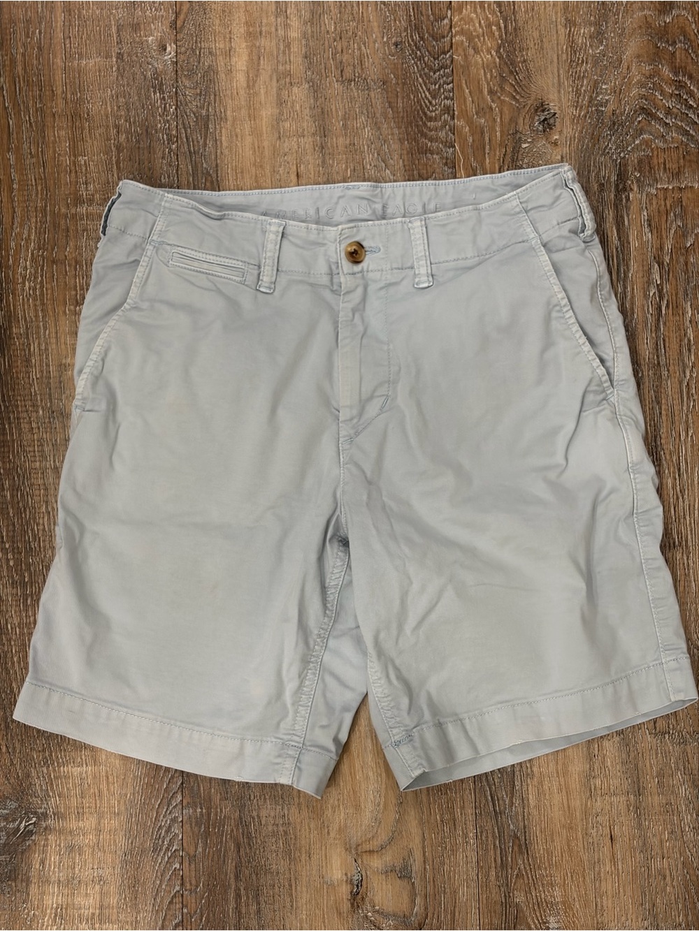 American Eagle Men's Light Blue Casual Cotton Shorts, Size 30